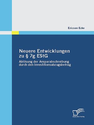 cover image of Neuere Entwicklungen zu § 7g EStG